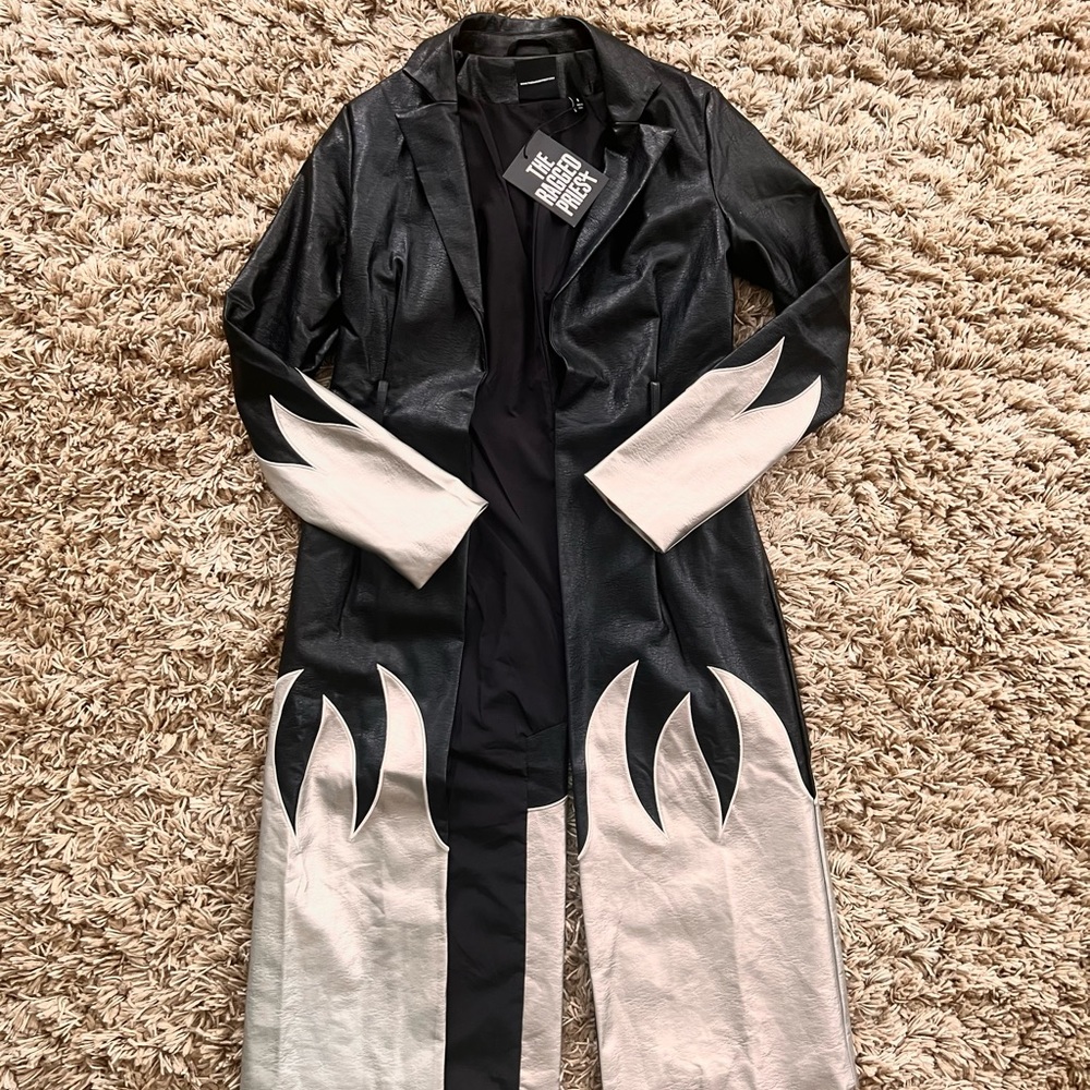 The Ragged Priest black & silver leather coat
